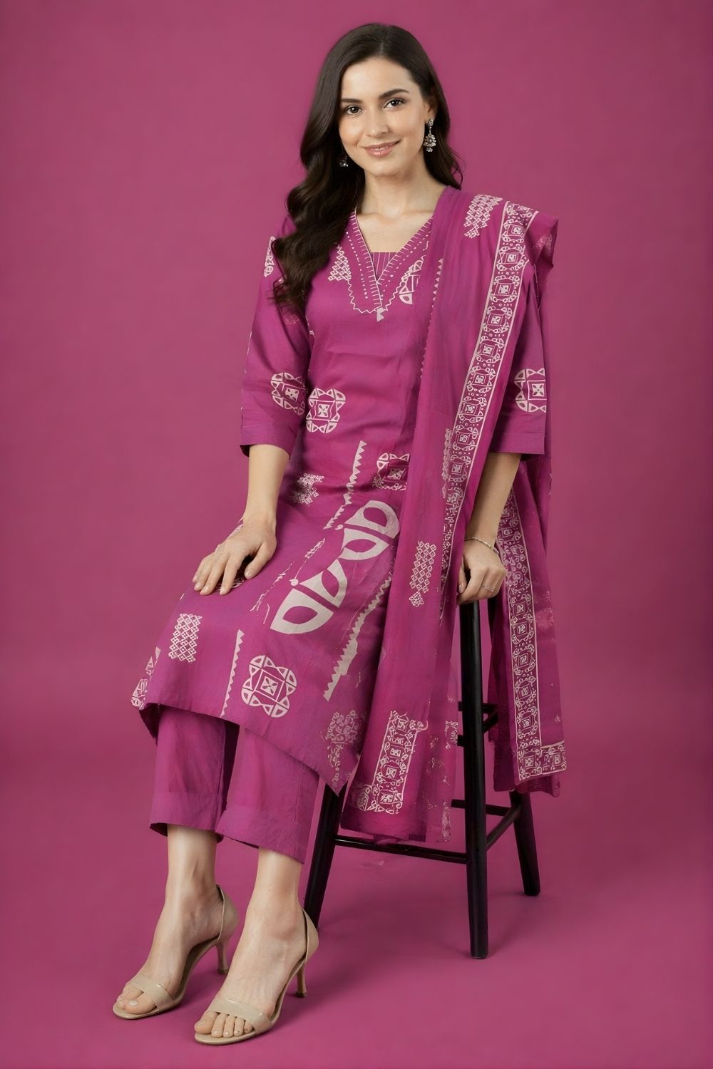 cotton kurti wholesale manufacturer India navy embroidered kurta set