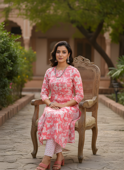 Neelufer Creation pure cotton printed kurta set
