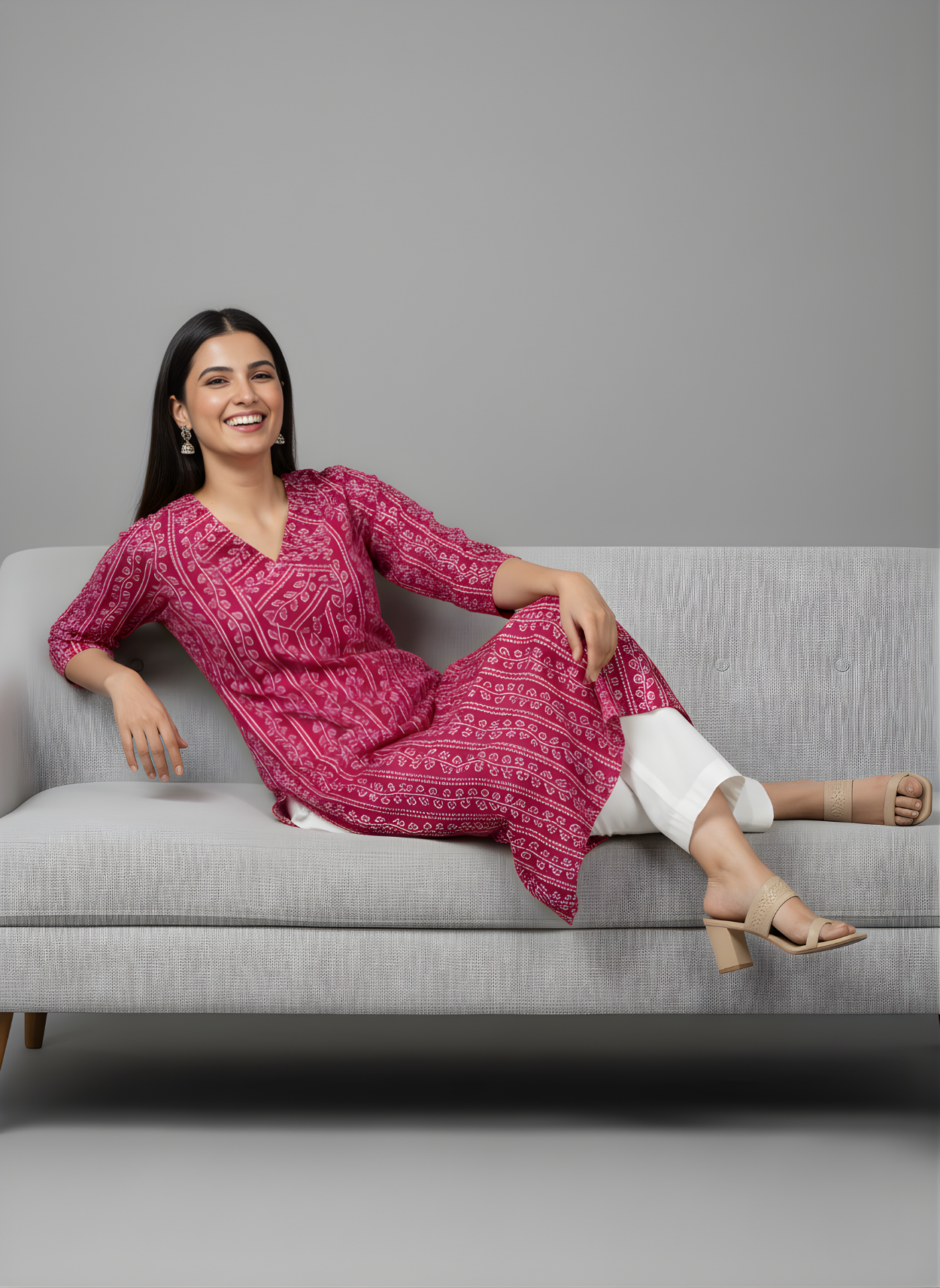 Aaronee Pink Ethnic Wear Kurta for Women