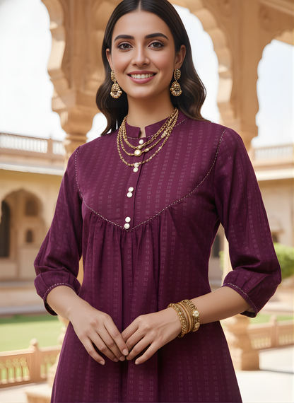 Wine color Jaipuri cotton top wholesale