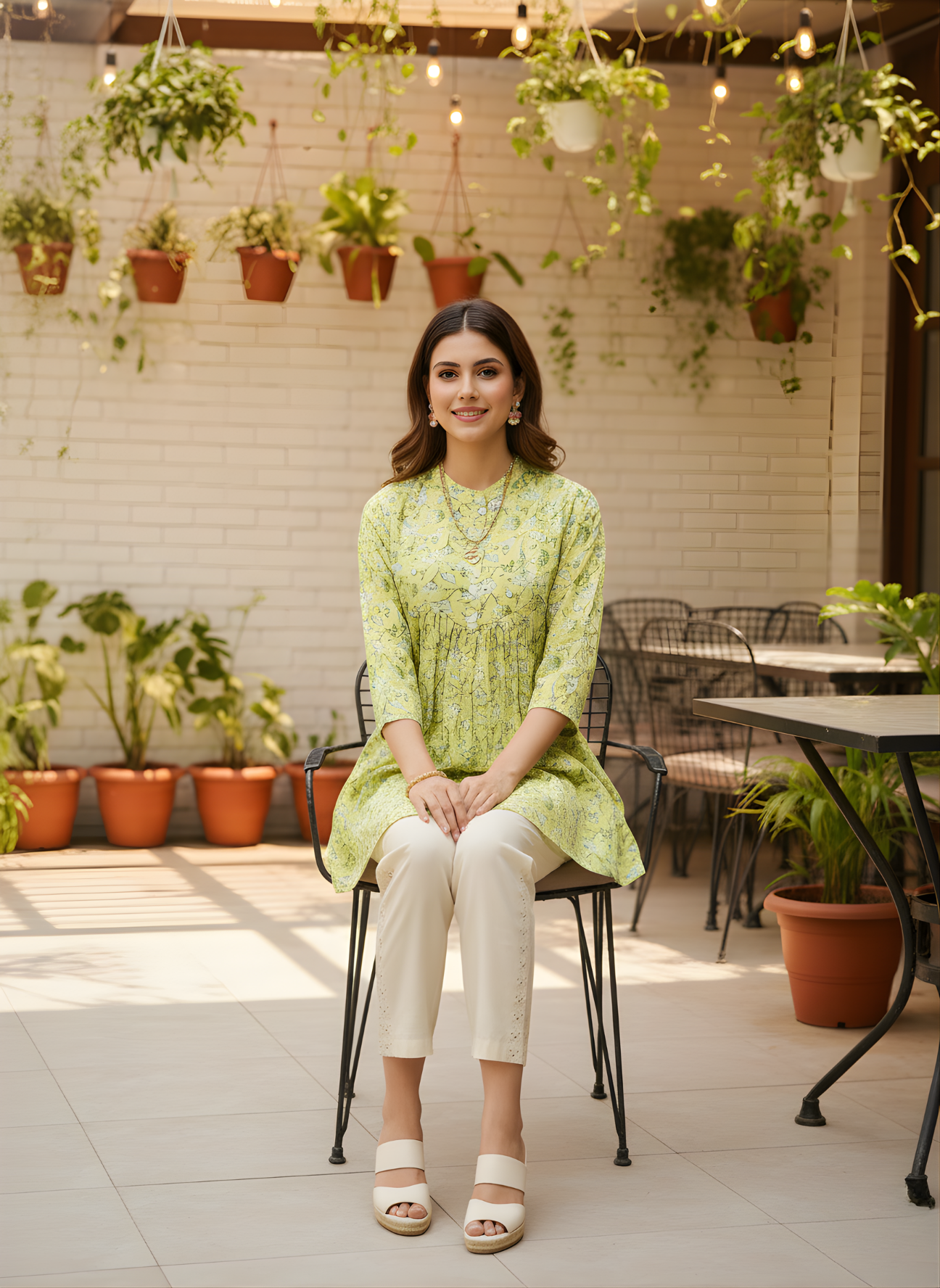 Green cotton Jaipuri top for retailers