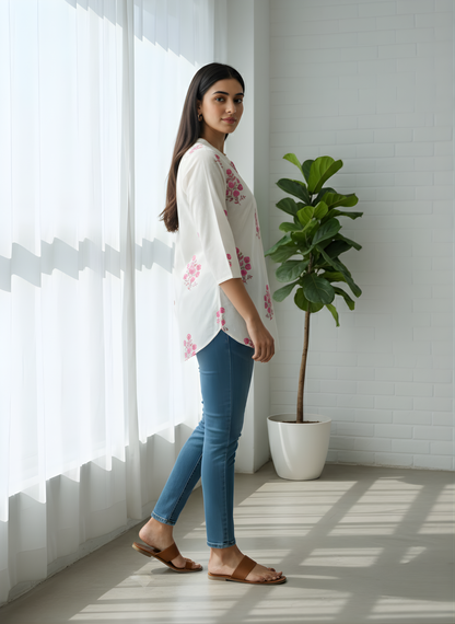 Stylish white top for daily wear women