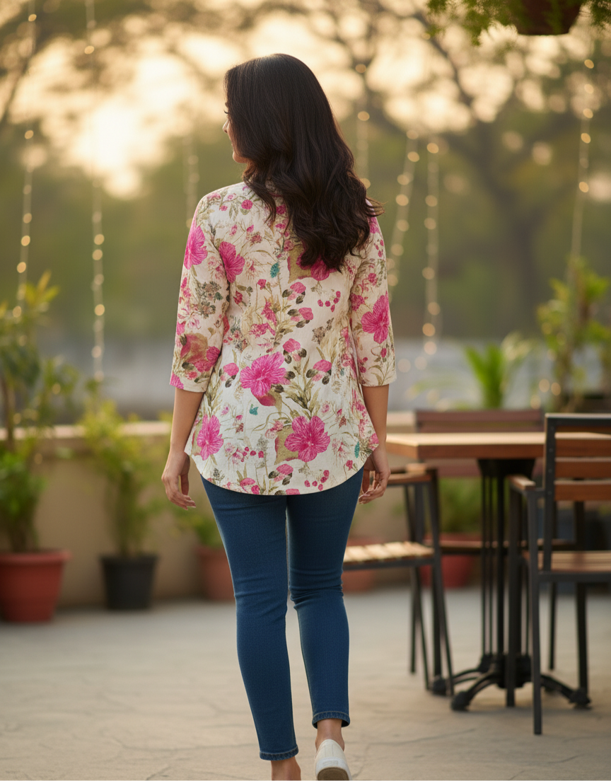 Women’s Cotton Jaipuri Floral Print Top – Wholesale Manufacturer Supply