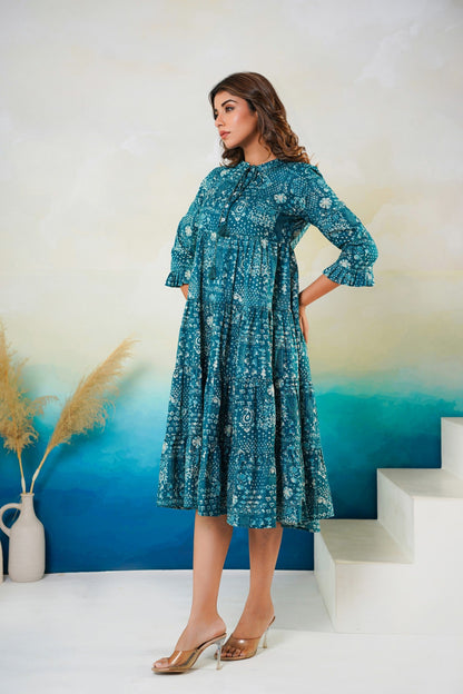 Neelufer Creation ethnic printed cotton dress design