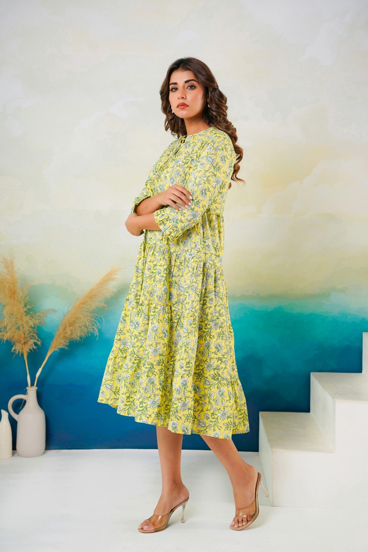 Wholesale pure cotton midi dress for retailers