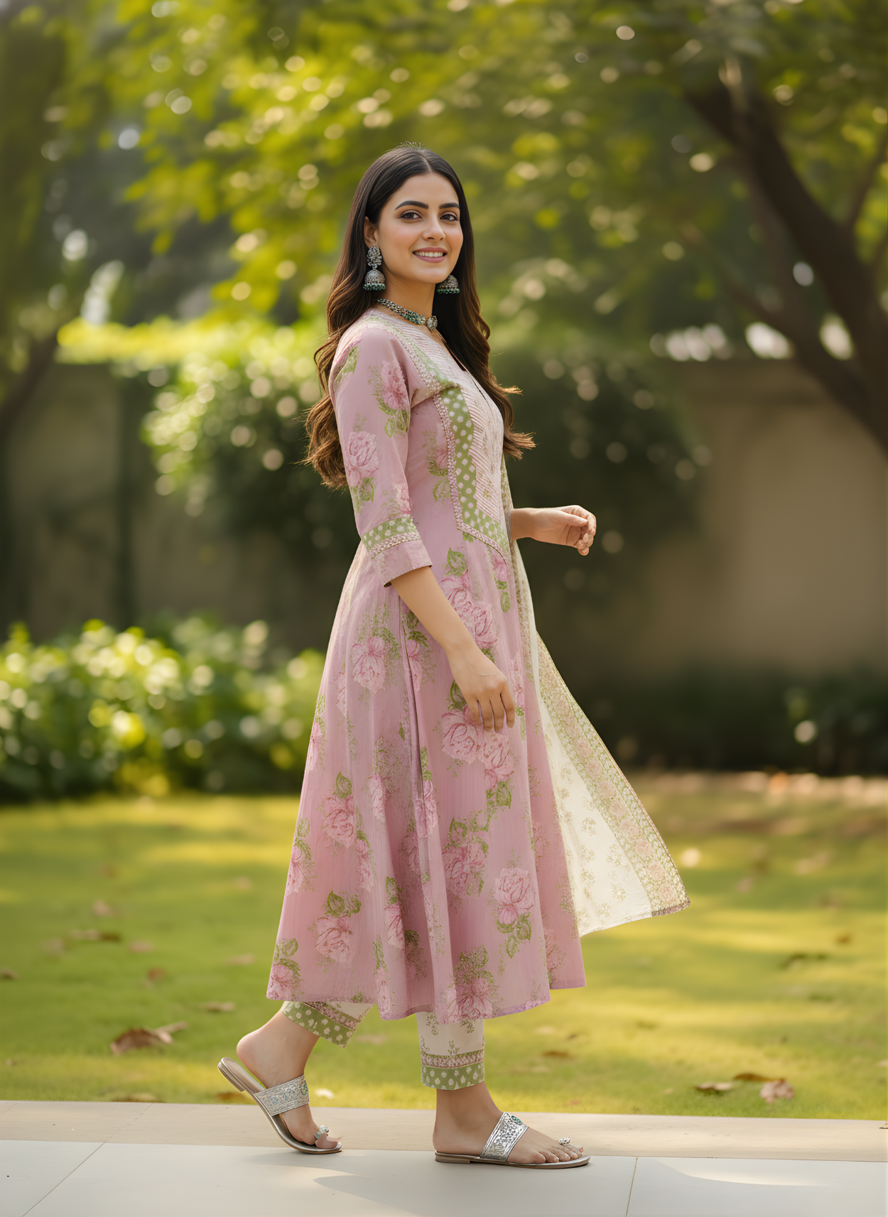 Printed cotton kurta set with dupatta wholesale