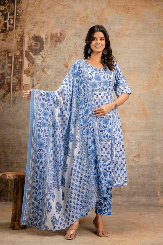 Aaronee women's pure cotton dupatta set