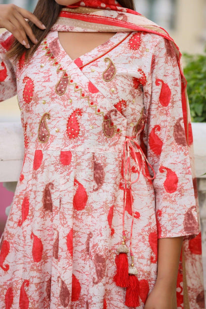 Printed Anarkali Dupatta Set Modal Chanderi Bulk Buyers