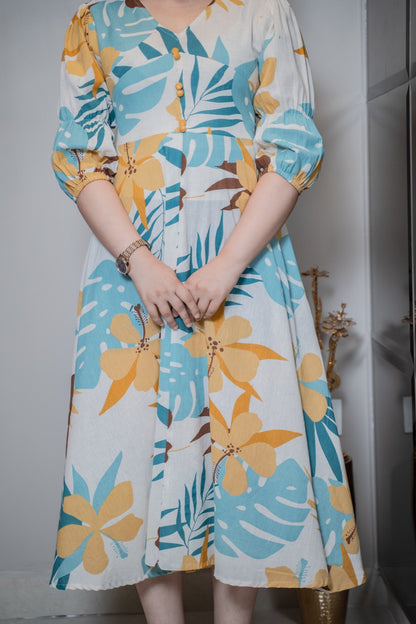 Floral Printed Pure Cotton Dress for Women | Manufacturer-Led Wholesale Collection – Neelufer Creation