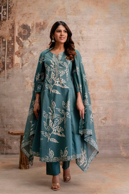 Pure Cotton Printed Dupatta Set | Wholesale Women Ethnic Wear Manufacturer