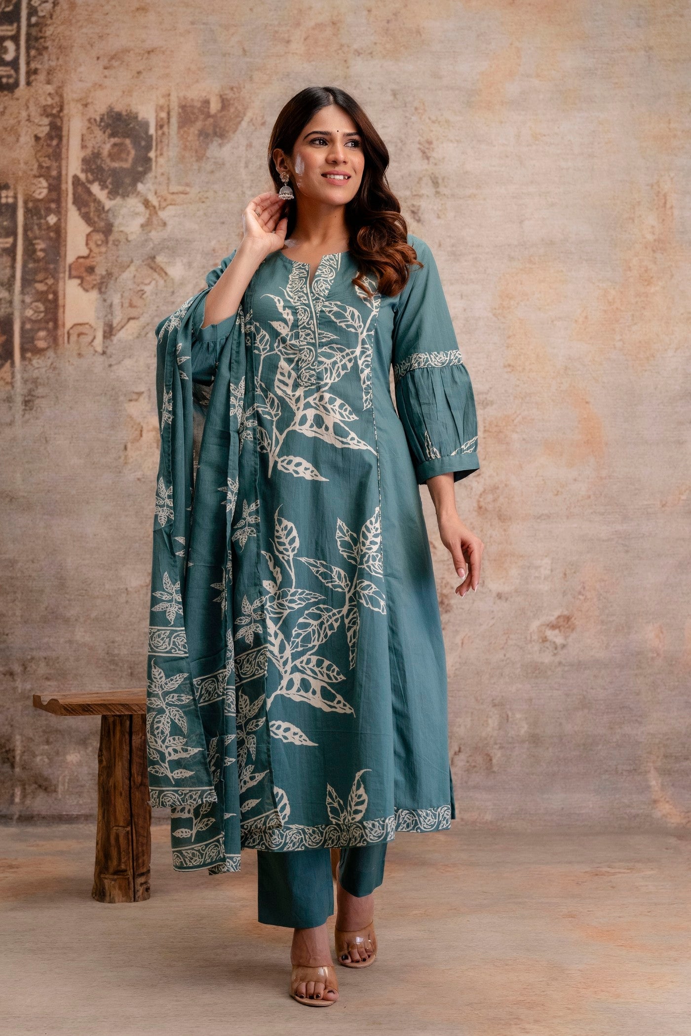 Cotton kurta set with dupatta wholesale