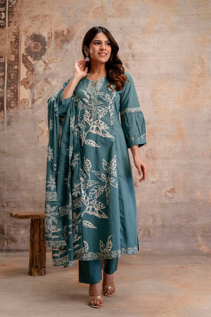 Cotton kurta set with dupatta wholesale