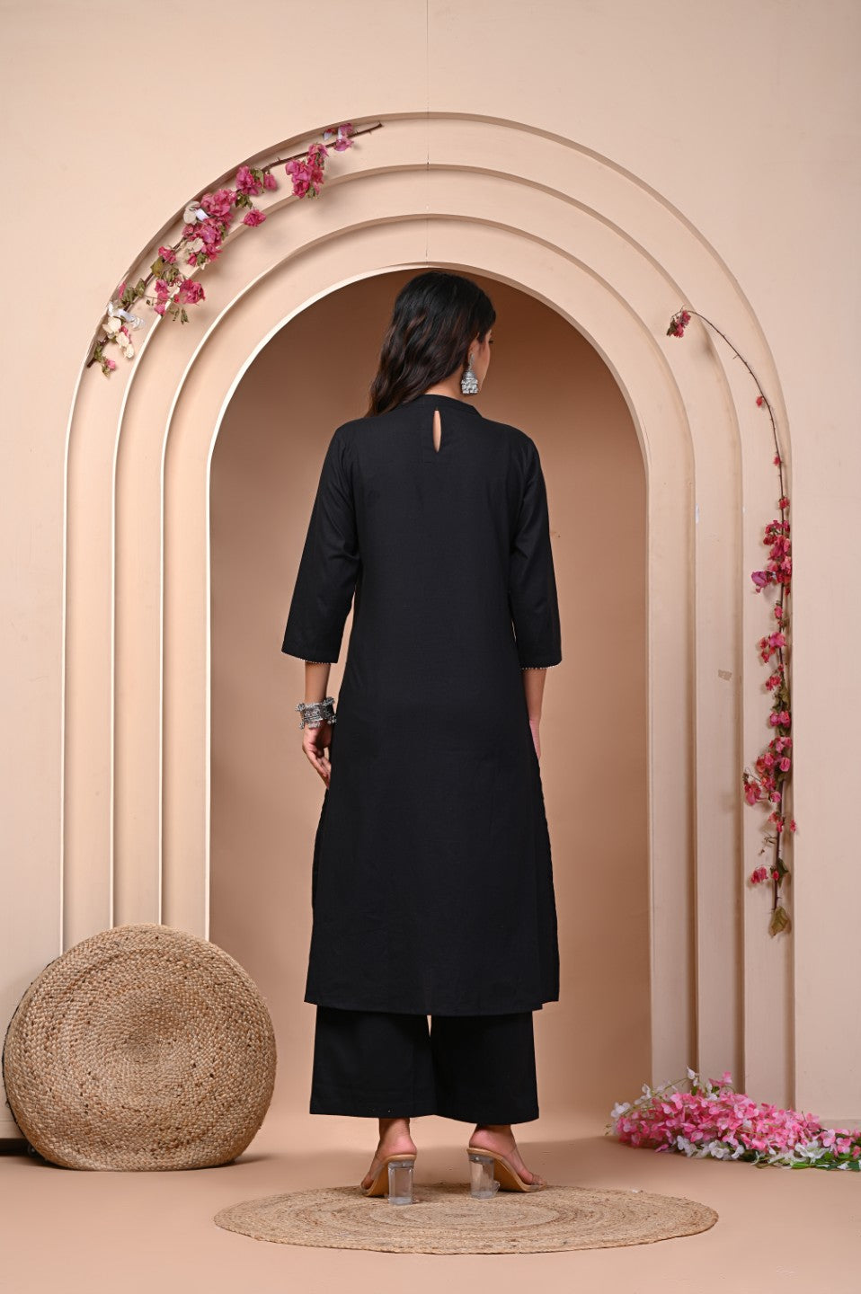 Pure Cotton Classic Black Kurta Set – Wholesale Women Wear by Neelufer Creation