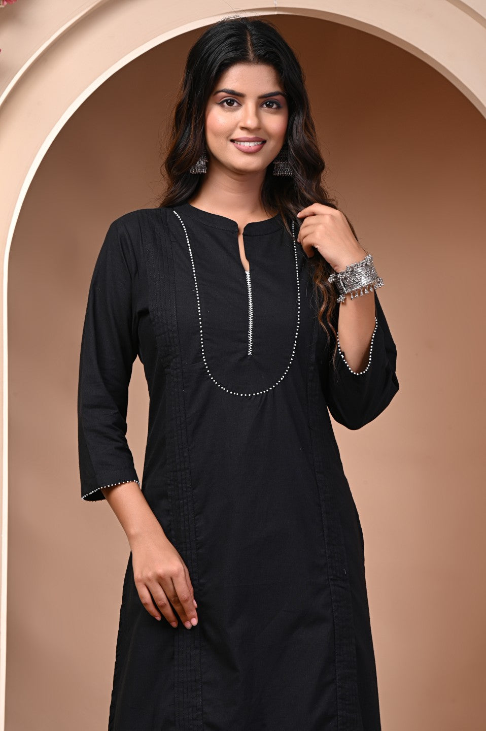 Pure Cotton Classic Black Kurta Set – Wholesale Women Wear by Neelufer Creation