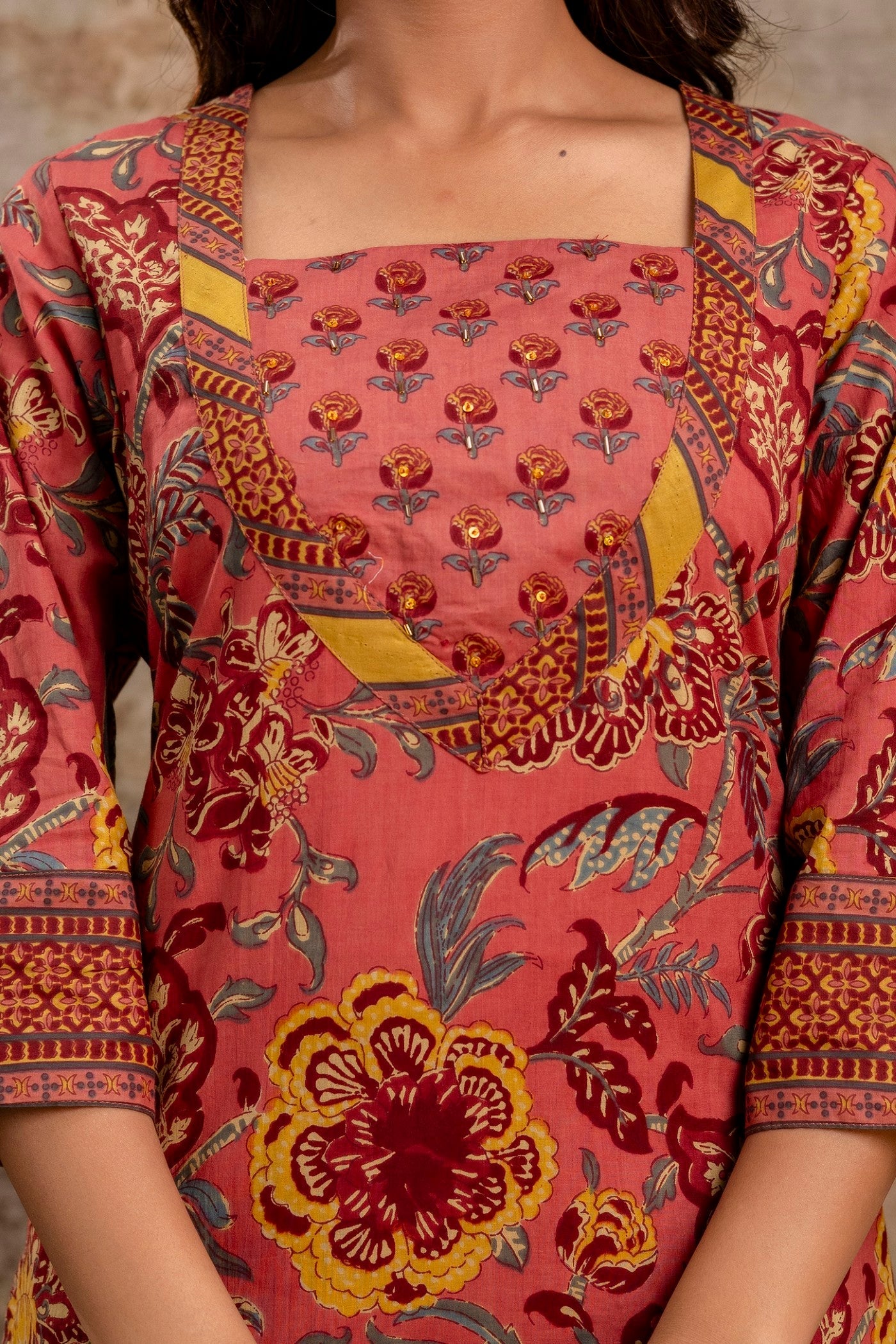 Designer pure cotton dupatta suit with matching pants