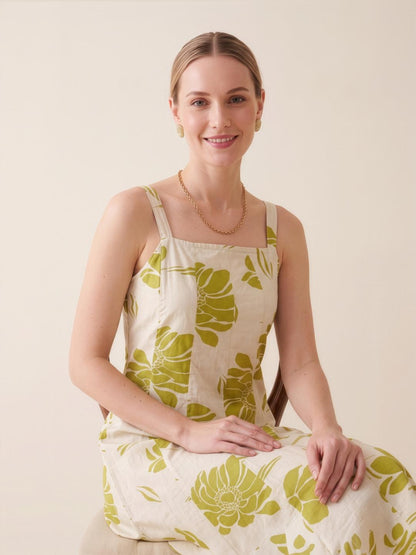Women wear wholesale manufacturer India floral cotton midi dress