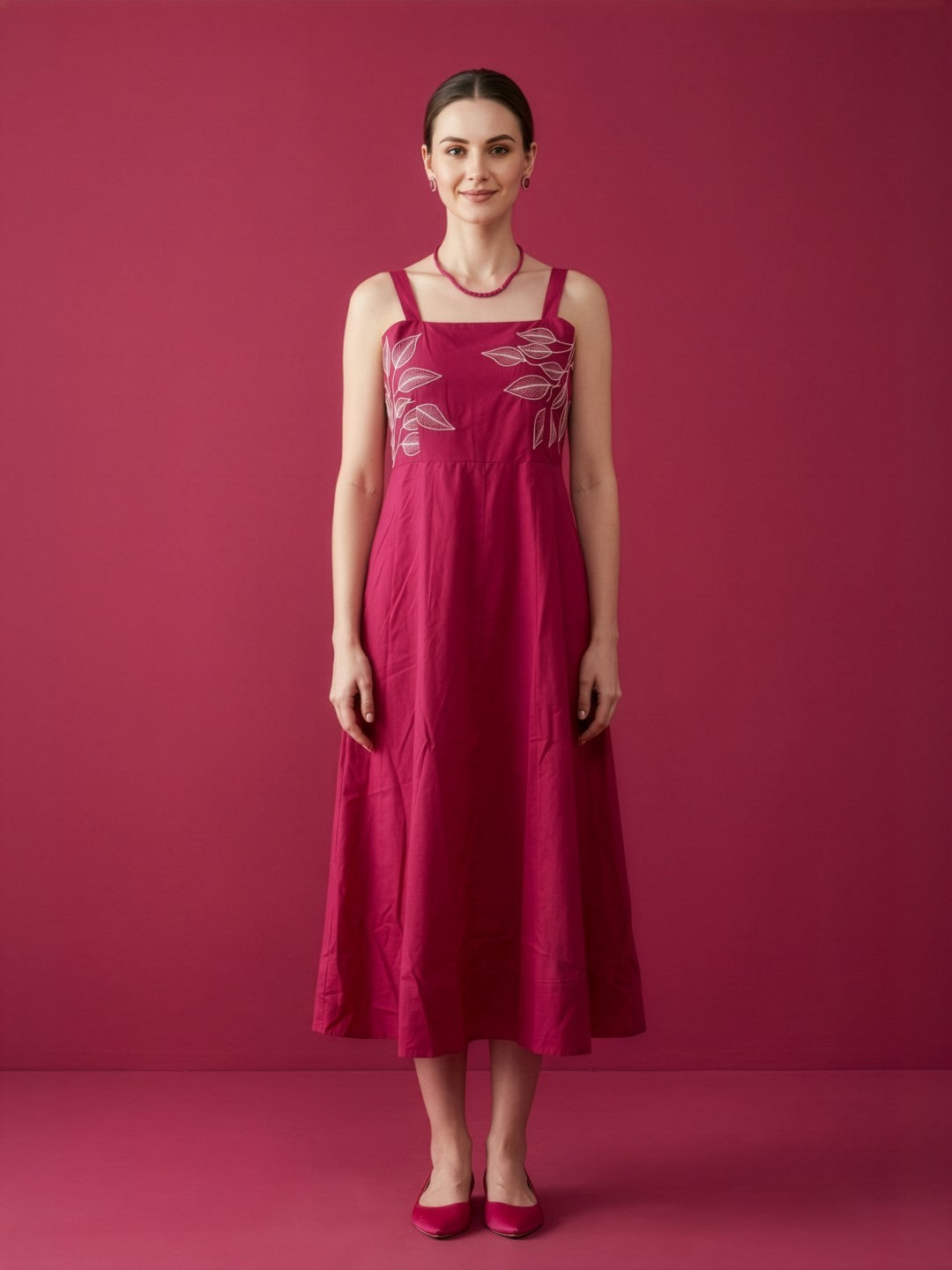 Wholesale Cotton Embroidered Middy Dress Manufacturer for Women Fashion