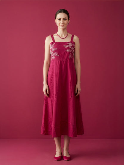Wholesale Cotton Embroidered Middy Dress Manufacturer for Women Fashion