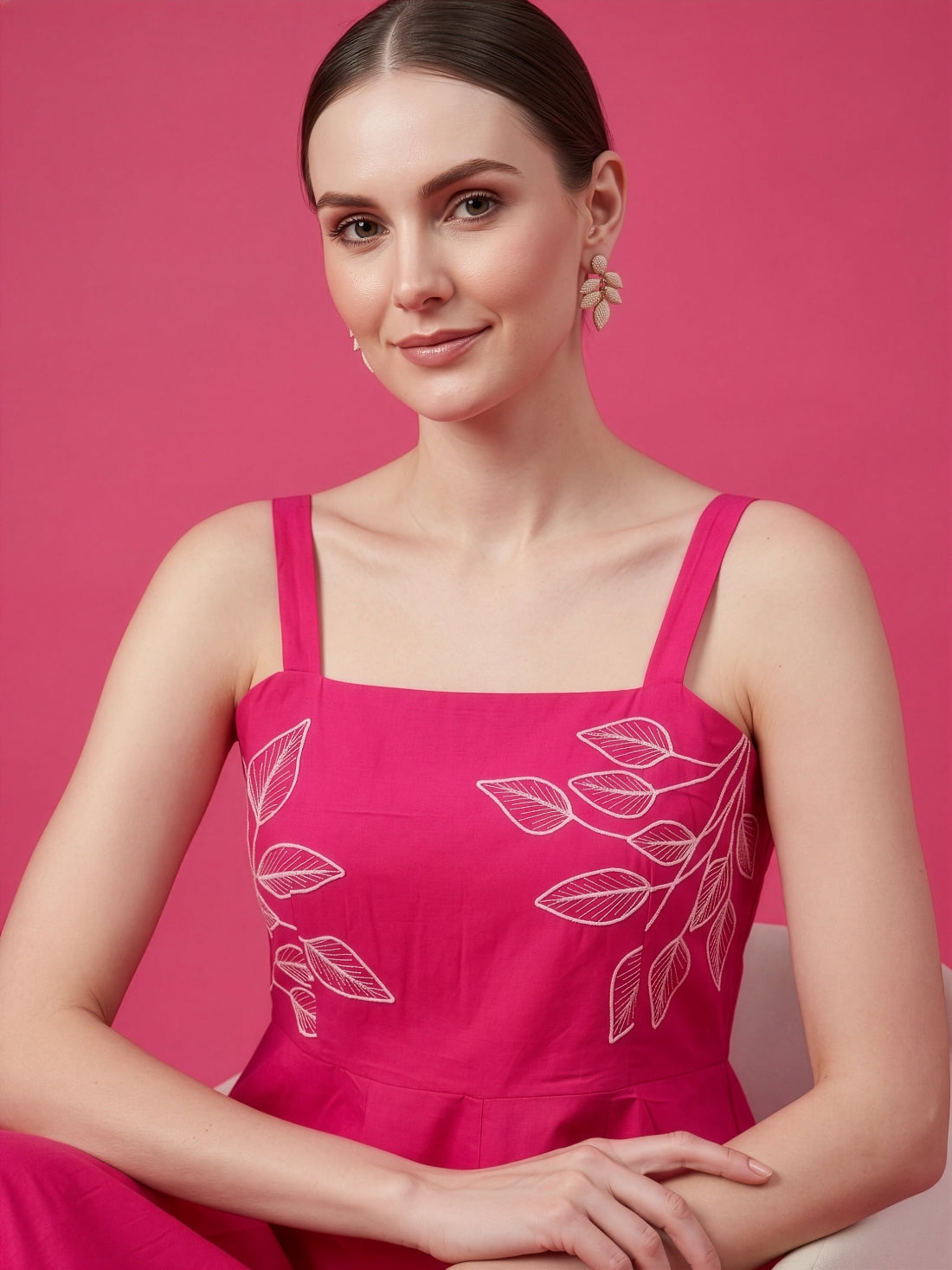 Wholesale cotton embroidered middy dress manufacturer India for boutiques