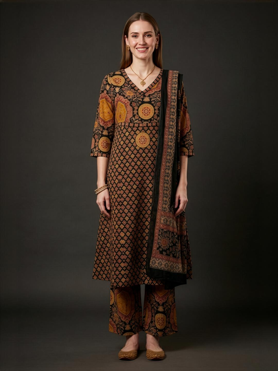 Wholesale Printed Cotton Kurta Set with Dupatta Manufacturer India 