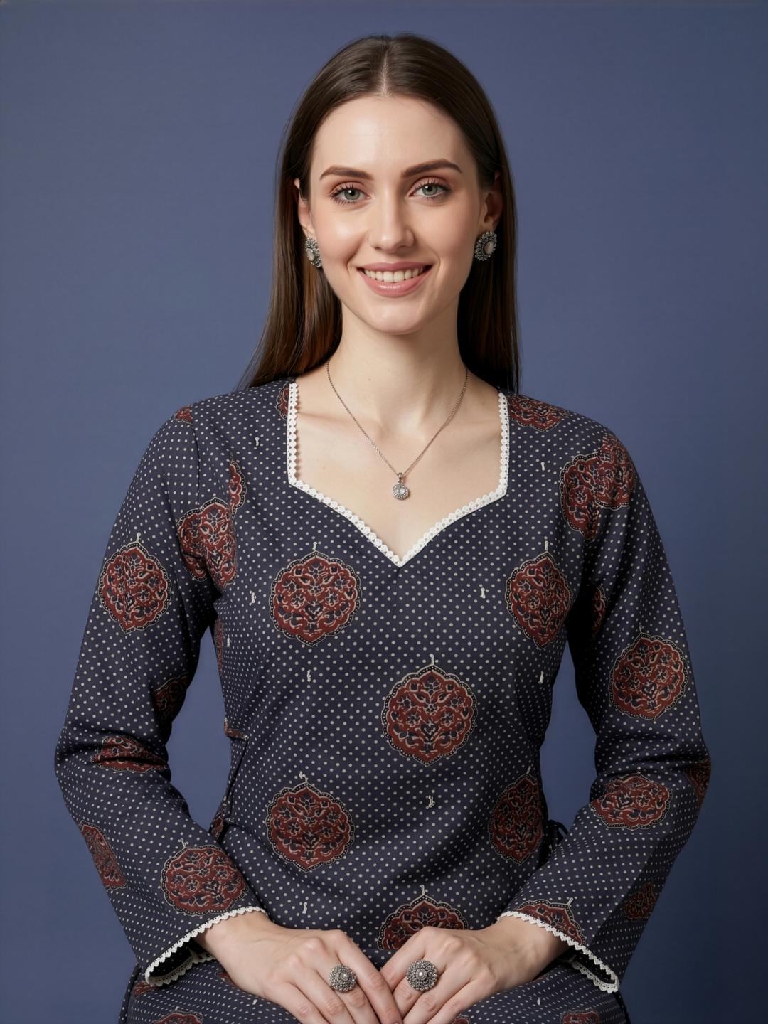 Cotton Kurti Wholesale Manufacturer India Grey Printed