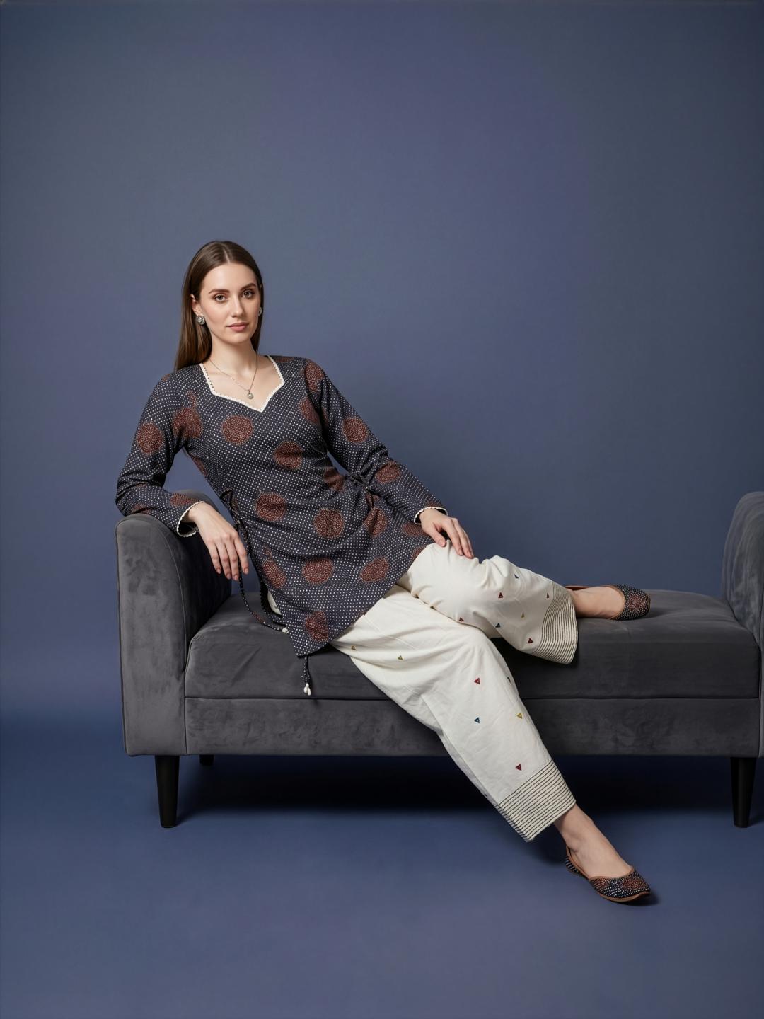 Wholesale Ethnic Wear Supplier India Grey  Cotton dress Collection