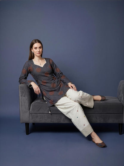 Wholesale Ethnic Wear Supplier India Grey  Cotton dress Collection