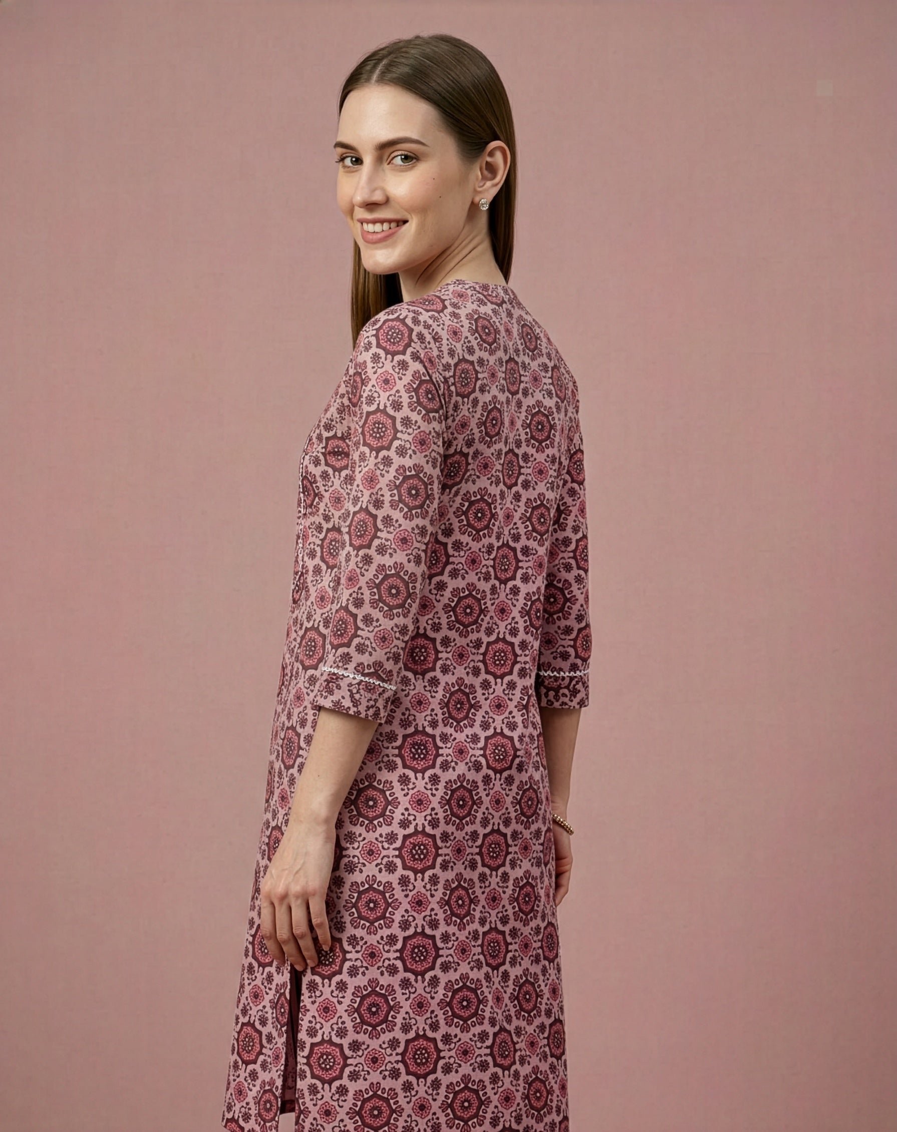 wholesale cotton kurtis supplier women wear bulk supplier India pink set