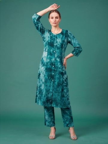 Women wear wholesale manufacturer India teal green cotton kurta set