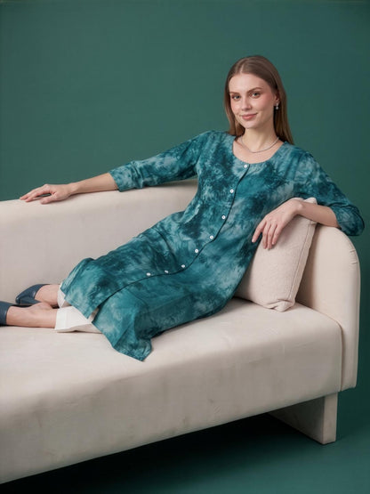 Women wear wholesale manufacturer India teal green cotton kurta