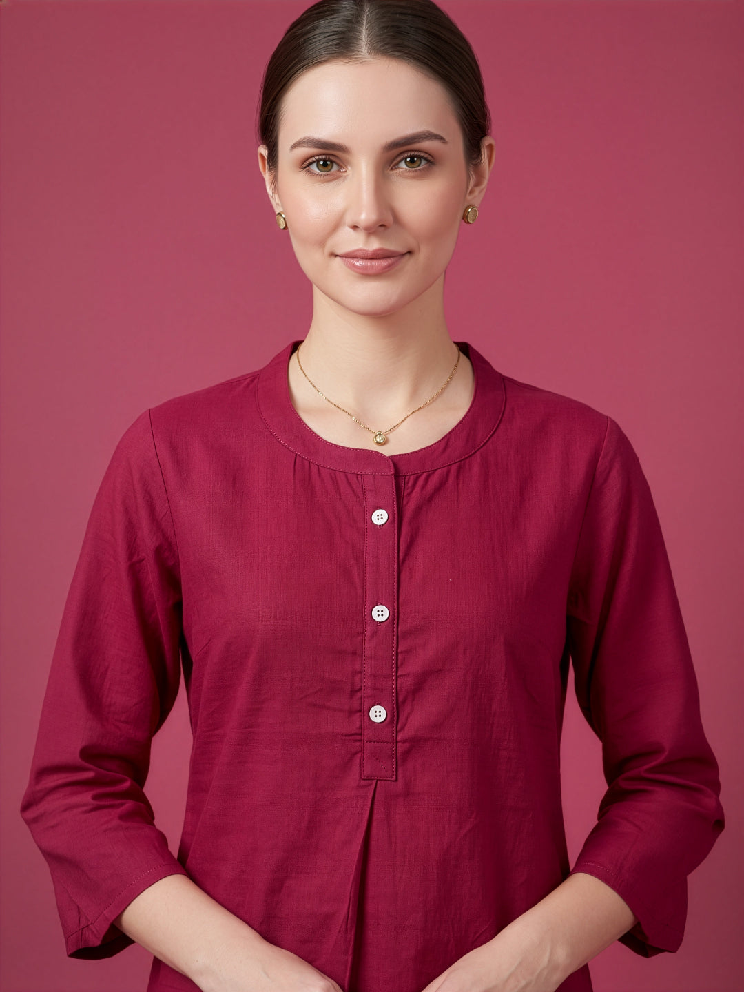 Maroon pure cotton top women wear wholesale manufacturer India