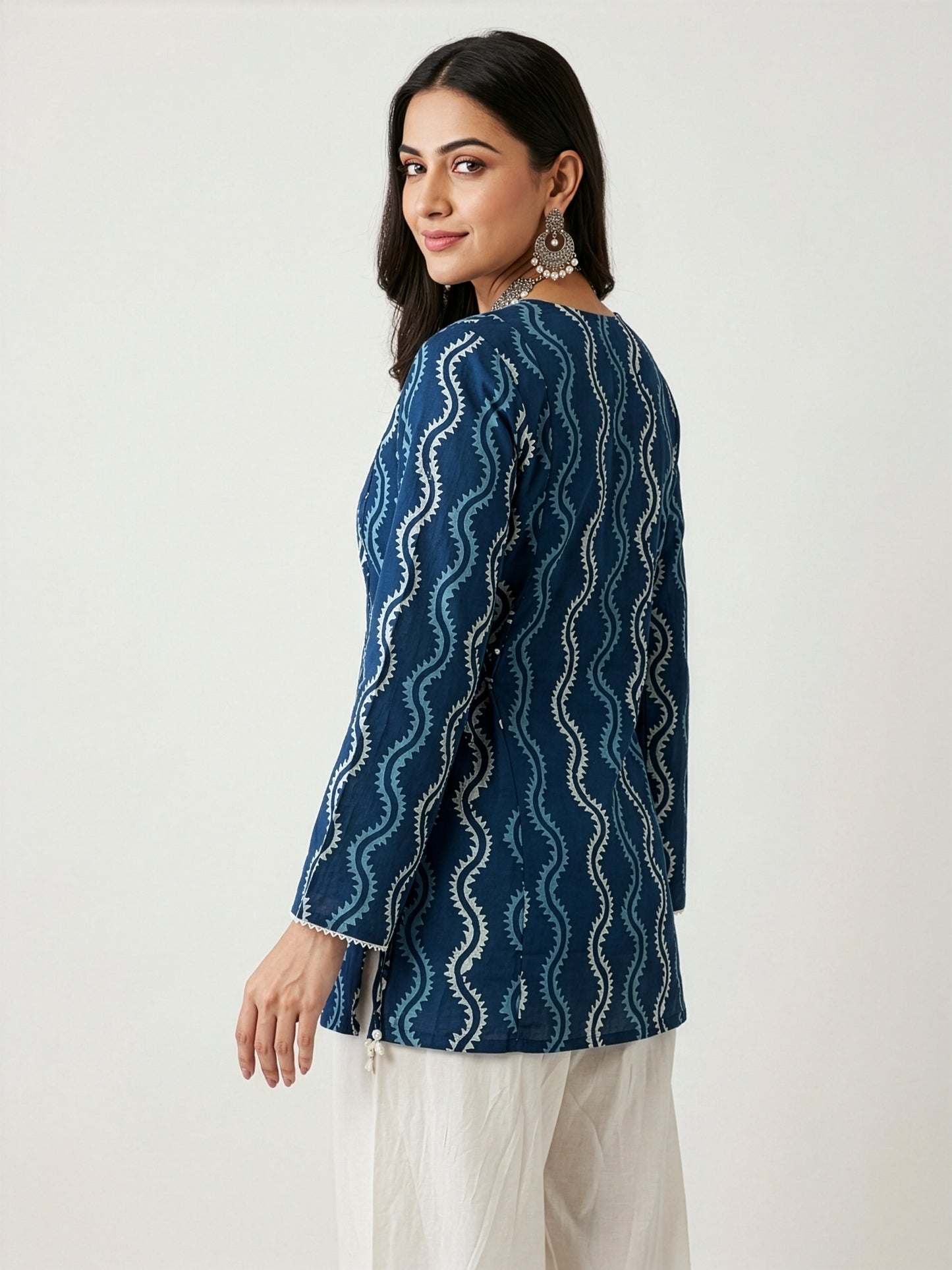 Indigo Printed Cotton Farshi Salwar Set Women Wear Wholesale Manufacturer India