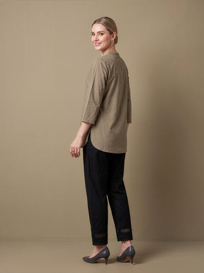 Beige Pure Cotton Top for Women Wholesale Manufacturer India