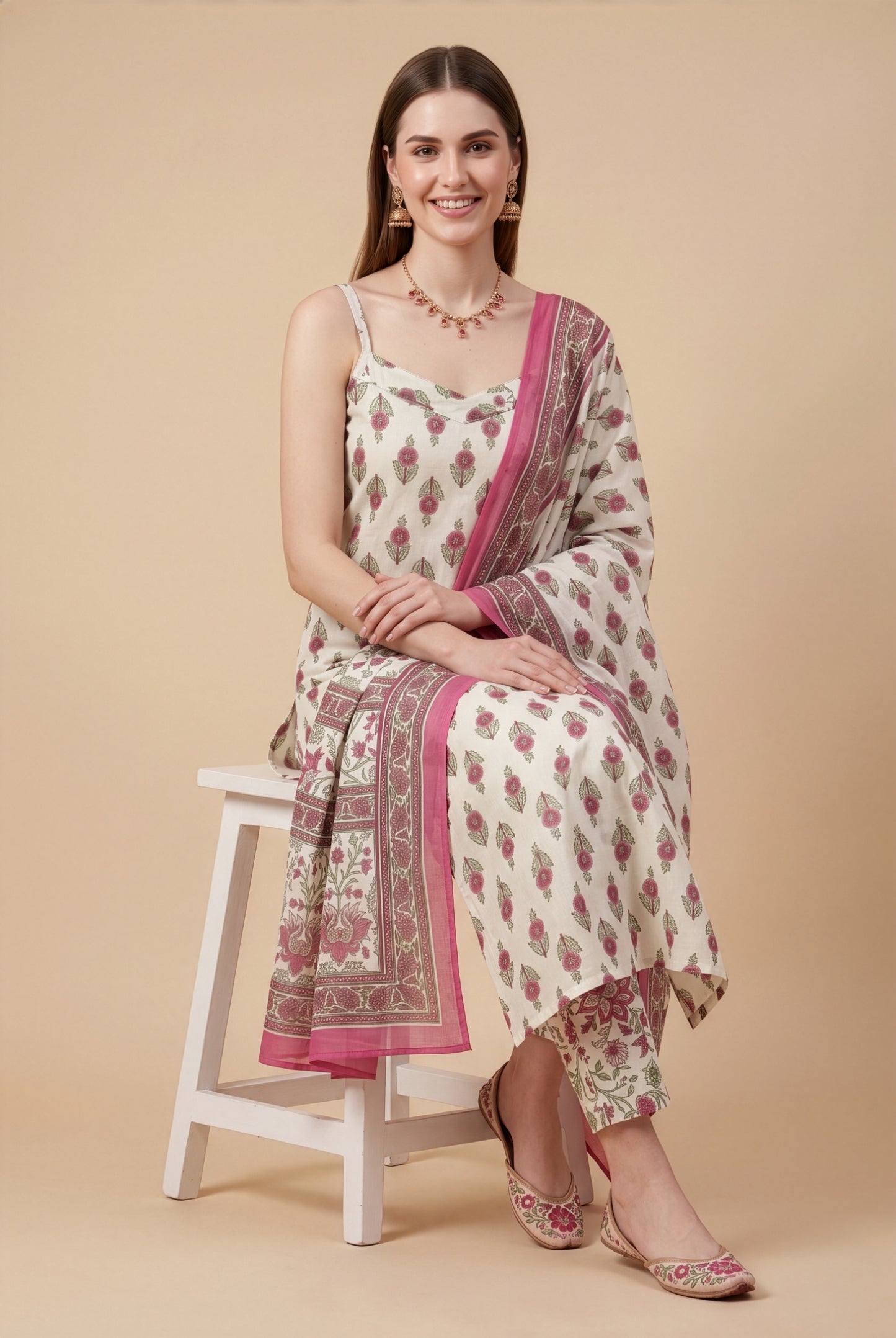 Elegant Floral Cotton Dupatta Set Wholesale Manufacturer for Women Fashion