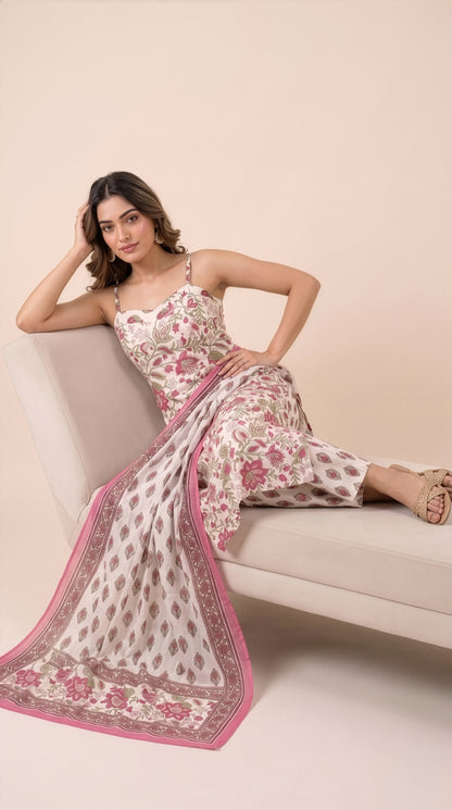 Elegant Floral Cotton Dupatta Set Wholesale Women Wear Manufacturer India