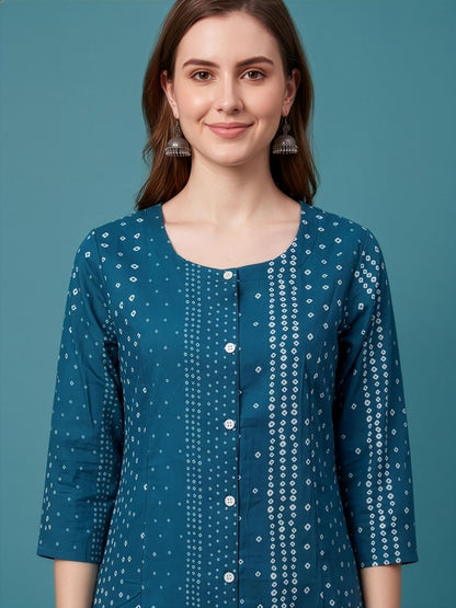 Women wear manufacturer Jaipur printed cotton ethnic kurti