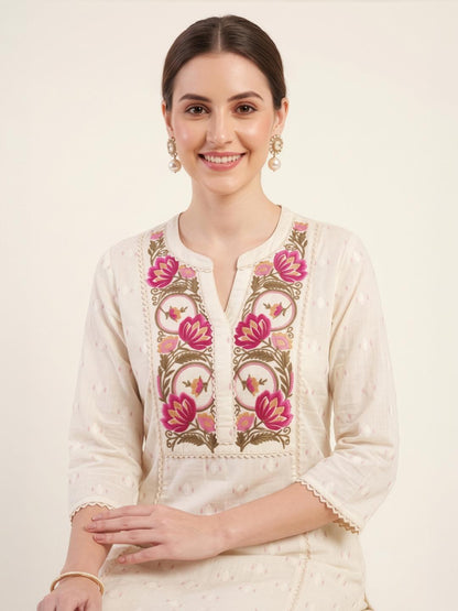Bulk cotton kurti supplier Jaipur embroidered cotton kurta manufacturer