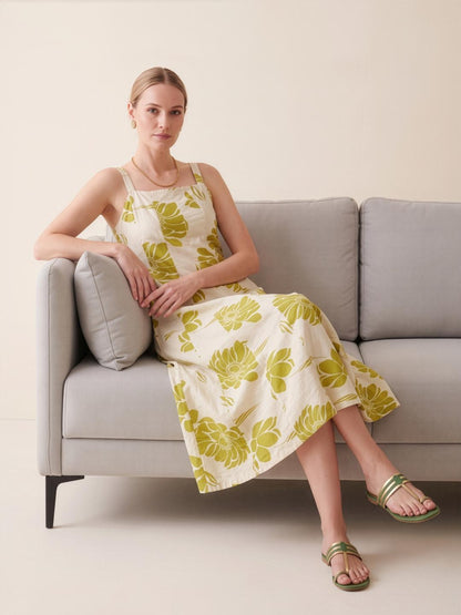 Women wear manufacturer Jaipur floral cotton midi dress