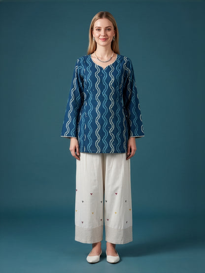 Neelufer Creation Indigo printed Cotton Farshi Salwar Set Manufacturer