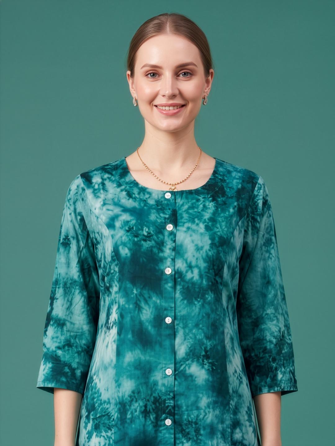 Wholesale cotton kurti supplier premium teal cotton kurta