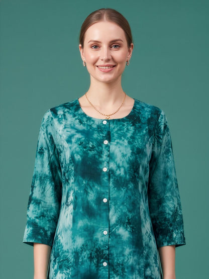 Wholesale cotton kurti supplier premium teal cotton kurta