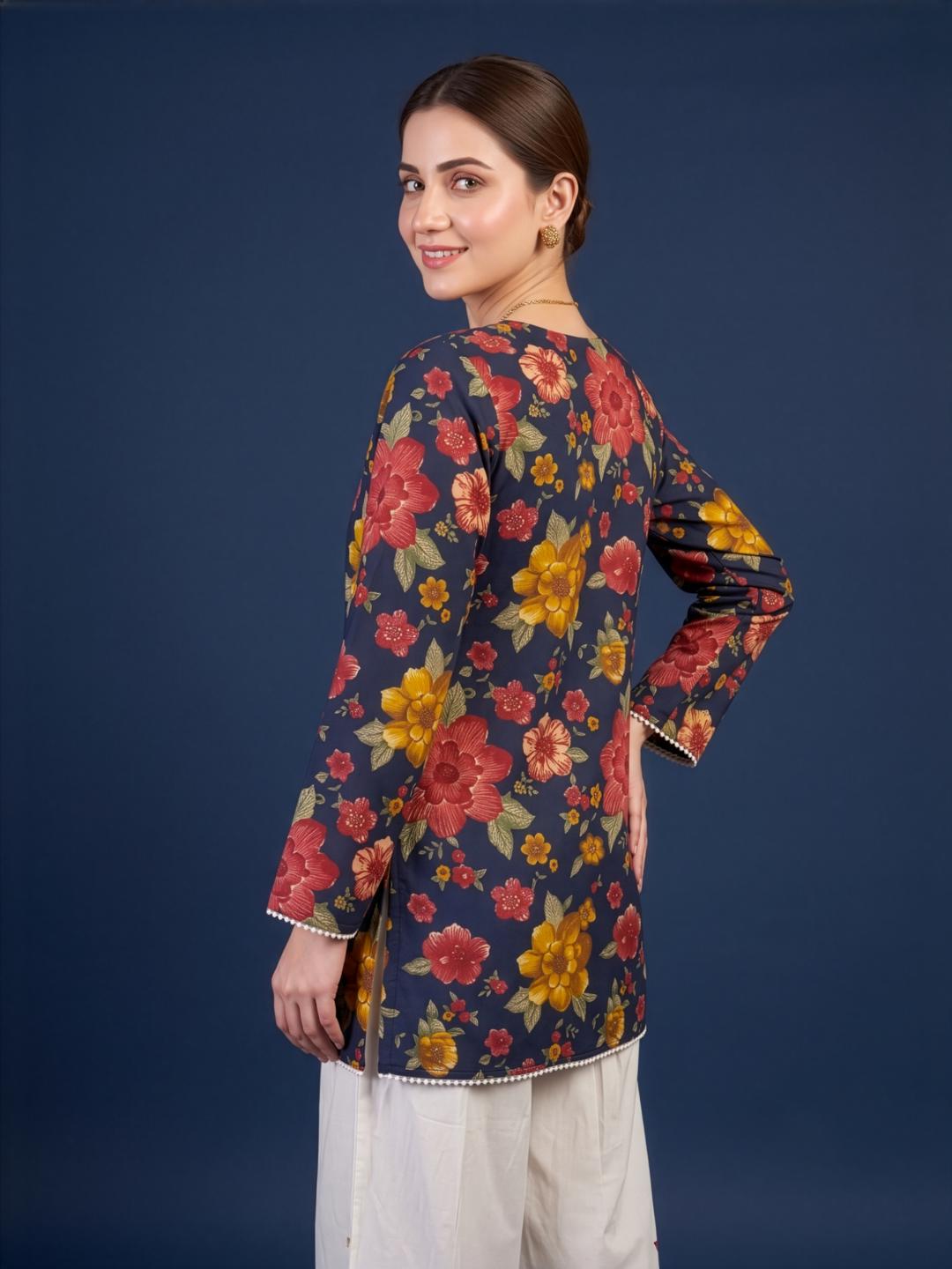 Neelufer Creation women wear manufacturer floral cotton kurti