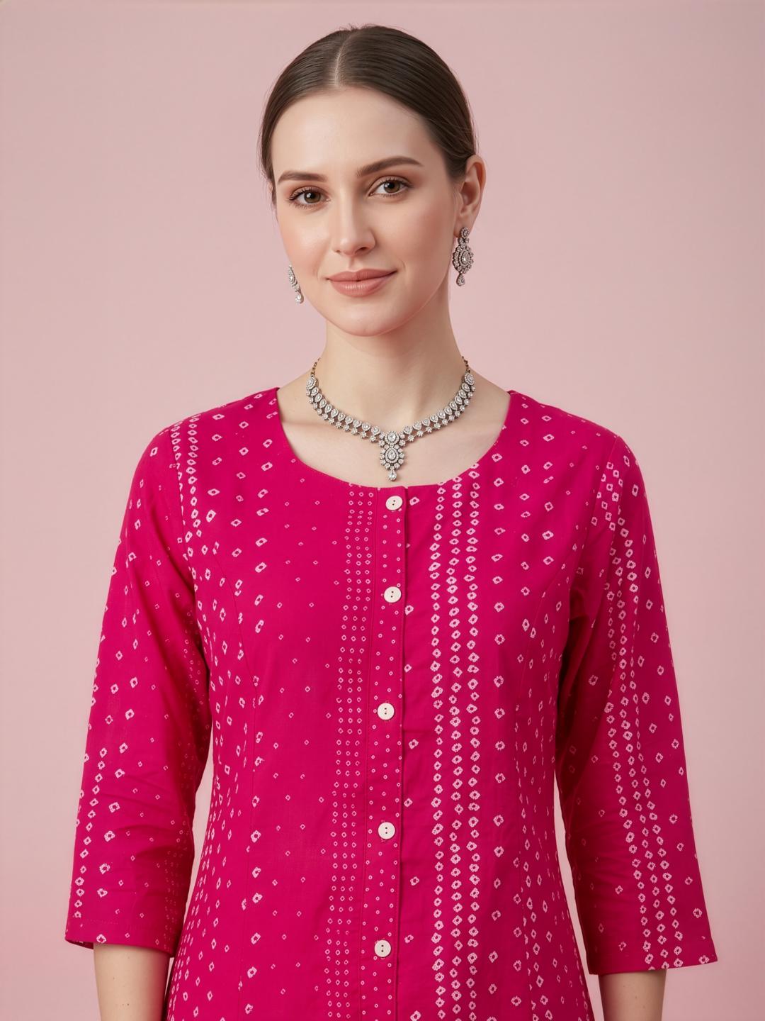 Wholesale garment manufacturer Rajasthan pink cotton kurti
