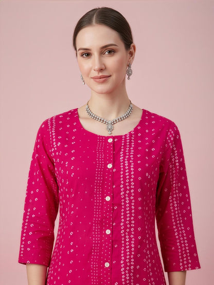 Wholesale garment manufacturer Rajasthan pink cotton kurti
