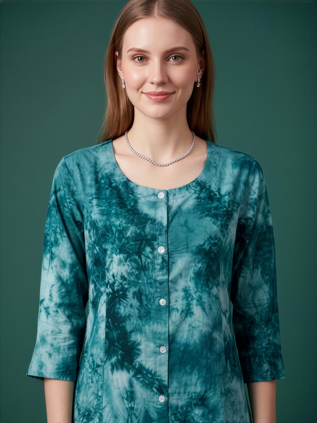 Factory direct women wear wholesale teal cotton kurta India