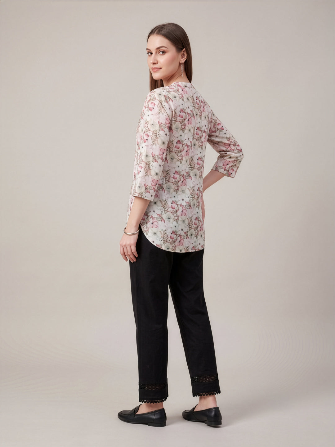 Neelufer Creation White Printed Women's Top Manufacturer