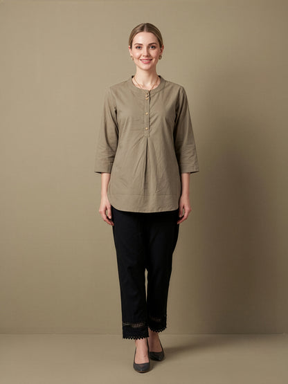 Eco Friendly Beige Cotton Top Wholesale India