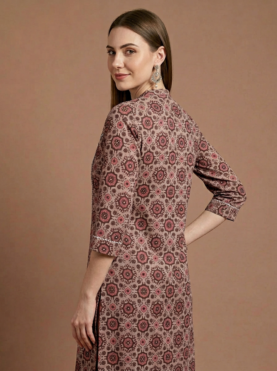kurti manufacturer Jaipur beige cotton ethnic wear wholesale India