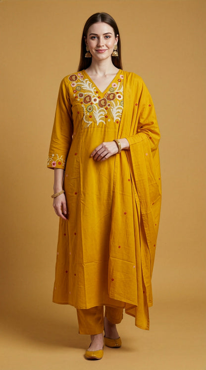kurti manufacturer Jaipur mustard cotton ethnic wear wholesale India
