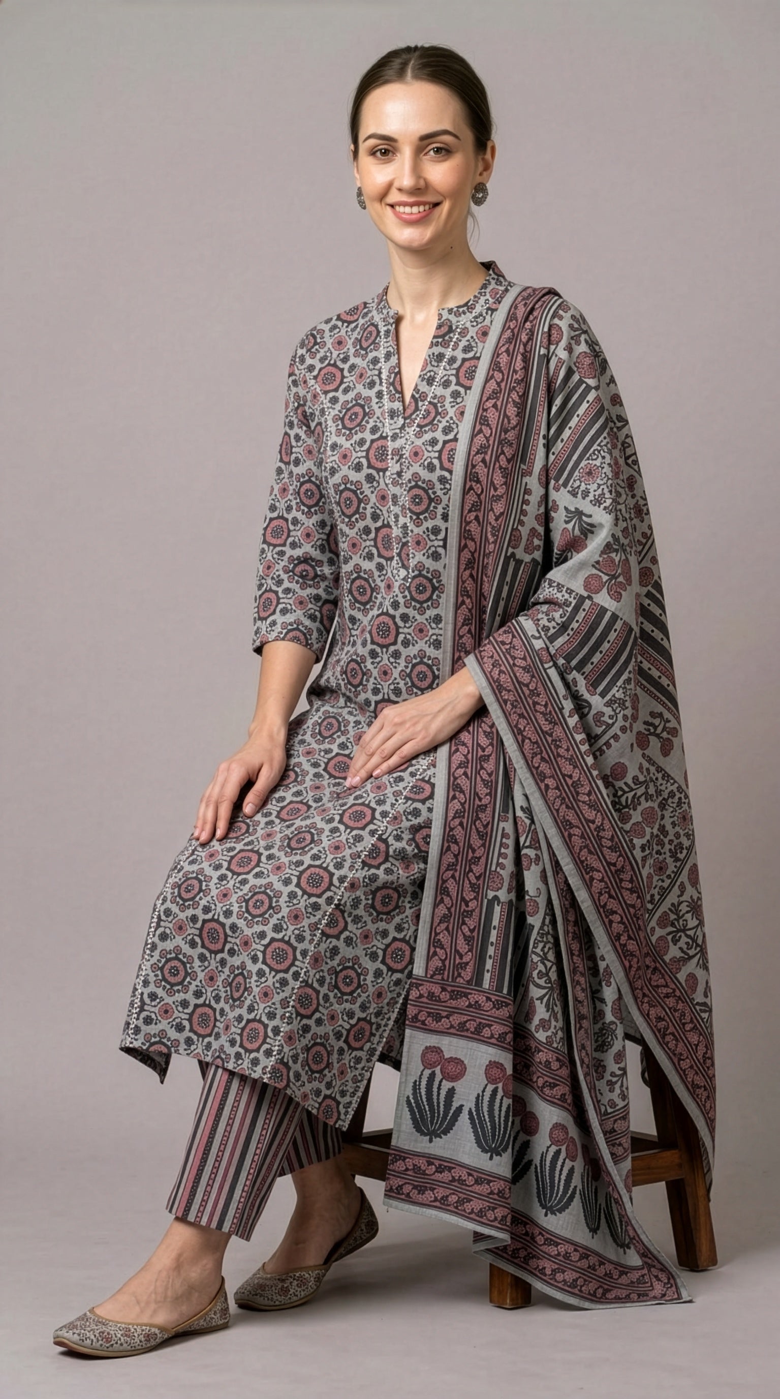 kurti manufacturer Jaipur grey cotton ethnic wear wholesale India